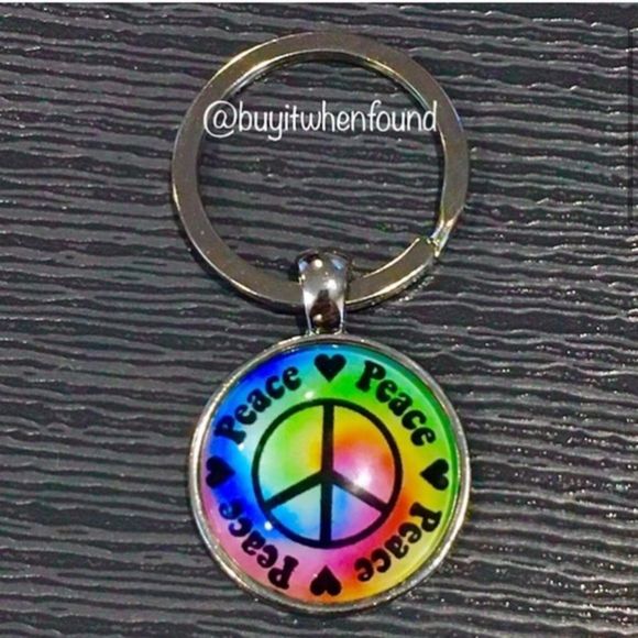 Day of The Dead & Peace Love Cabochon Keychains - Picture 2 of 8